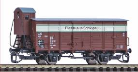PIKO 47762 - TT - Gedeckter Güterwagen G02 Plaste mit Bremserhaus, DR, Ep. IV